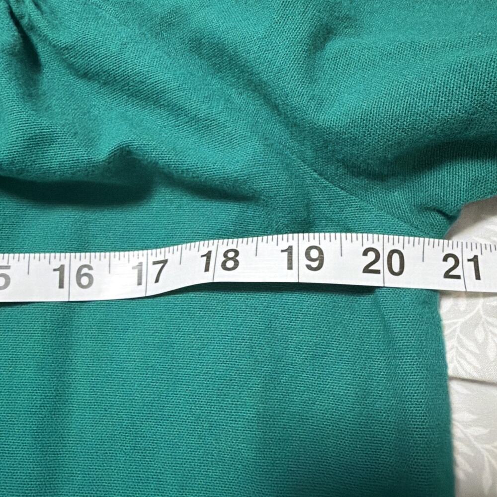 Petite Plume Women’s Teal XS Long Sleeve Casual Boho Cottage Core Dress Cotton - Picture 3 of 9